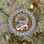 Grierson Tartan Ornament,  ceramic ornament, personalized christmas ornaments, christmas tree ornaments, christmas door decorations, Plaid Ornament, Tartan Ceramic Ornament