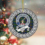 Gunn Tartan Ornament,  ceramic ornament, personalized christmas ornaments, christmas tree ornaments, christmas door decorations, Plaid Ornament, Tartan Ceramic Ornament