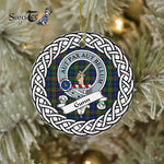 Gunn Tartan Ornament,  ceramic ornament, personalized christmas ornaments, christmas tree ornaments, christmas door decorations, Plaid Ornament, Tartan Ceramic Ornament