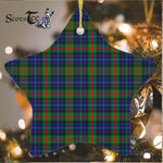 Gunn Weathered Tartan Ornament Star Ornament, Christmas Star Decorations, ceramic ornament, Plaid Star Ceramic Ornament, Christmas Ornament Decorations Gift