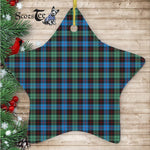 Guthrie Tartan Ornament Star Ornament, Christmas Star Decorations, ceramic ornament, Plaid Star Ceramic Ornament, Christmas Ornament Decorations Gift