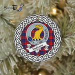 Haldane Tartan Ornament,  ceramic ornament, personalized christmas ornaments, christmas tree ornaments, christmas door decorations, Plaid Ornament, Tartan Ceramic Ornament