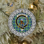 Haliburton Tartan Ornament,  ceramic ornament, personalized christmas ornaments, christmas tree ornaments, christmas door decorations, Plaid Ornament, Tartan Ceramic Ornament