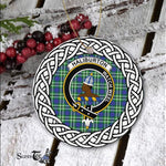 Haliburton Tartan Ornament,  ceramic ornament, personalized christmas ornaments, christmas tree ornaments, christmas door decorations, Plaid Ornament, Tartan Ceramic Ornament