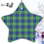 Haliburton Tartan Ornament Star Ornament, Christmas Star Decorations, ceramic ornament, Plaid Star Ceramic Ornament, Christmas Ornament Decorations Gift