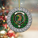 Halkett Tartan Ornament,  ceramic ornament, personalized christmas ornaments, christmas tree ornaments, christmas door decorations, Plaid Ornament, Tartan Ceramic Ornament