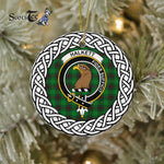 Halkett Tartan Ornament,  ceramic ornament, personalized christmas ornaments, christmas tree ornaments, christmas door decorations, Plaid Ornament, Tartan Ceramic Ornament