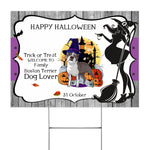 Halloween Decorations Outdoor Halloween Yard Sign Cute Boston Terrier Dog Witch Pumpkin Halloween Yard Decorations - Scotstee Shop