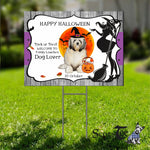 Halloween Decorations Outdoor Halloween Yard Sign Cute Dog Halloween Lowchen Jack O Lantern Pumpkin Halloween Yard Decorations - Scotstee Shop