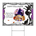 Halloween Decorations Outdoor Halloween Yard Sign Cute Happy Halloween Bengal Cat Witch Pumpkin Halloween Yard Decorations - Scotstee Shop