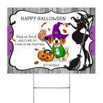 Halloween Decorations Outdoor Halloween Yard Sign Funny Halloween Cute Halloween Beagle Dog Puppy With A Witch Hat Halloween Yard Decorations - Scotstee Shop