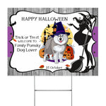 Halloween Decorations Outdoor Halloween Yard Sign Funny Halloween Pomsky Dog Witch Pumpkin Halloween Yard Decorations - Scotstee Shop