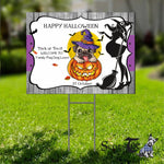Halloween Decorations Outdoor Halloween Yard Sign Funny Halloween Pug Witch Pumpkin Halloween Gifts Women Pugkin Dog Lover Halloween Yard Decorations - Scotstee Shop