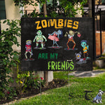 Halloween Decorations Outdoor Halloween Yard Sign Zombies Are My Friends, Halloween Group Costume Party Halloween Yard Decorations - Scotstee Shop
