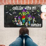 Halloween Doormat Chillin' With My Zombies Halloween Zombie Doormat Home Doormat - Scotstee Shop
