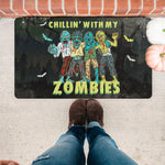 Halloween Doormat Chillin With My Zombies Scary Halloween Doormat Home Doormat - Scotstee Shop