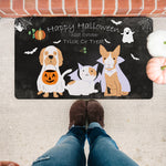 Halloween Doormat Cute Ghost Dog and Cat Funny Halloween Doormat Halloween Indoor Doormat Halloween Outdoor Doormat Home Doormat - Scotstee Shop