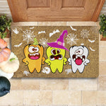 Halloween Doormat Dental Hygienist Halloween Pumpkin Ghost Witch Tooth Doormat Witch Doormat Funny Halloween Doormat Home Doormat - Scotstee Shop