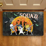 Halloween Doormat Happy Halloween Halloween Squad Skeleton Unicorn Dabbing Doormat Funny Halloween Doormat Home Doormat - Scotstee Shop