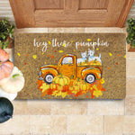 Halloween Doormat Hey There Pumpkins Westie Pumpkin Truck Halloween Gift Pumpkin Doormat Home Doormat - Scotstee Shop