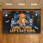 Halloween Doormat Let's Eat Kids Punctuation Saves Lives Gift Halloween Doormat Pumpkin Doormat Home Doormat - Scotstee Shop