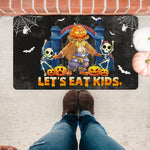 Halloween Doormat Let's Eat Kids Punctuation Saves Lives Gift Halloween Doormat Pumpkin Doormat Home Doormat - Scotstee Shop