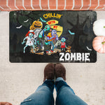 Halloween Doormat This Chillin' With My Zombie Kids Halloween Costume Scary Pumpkin Doormat Funny Halloween Doormat Home Doormat - Scotstee Shop