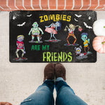 Halloween Doormat Zombies Are My Friends, Halloween Group Costume Party Funny Zombies Halloween Doormat Home Doormat - Scotstee Shop
