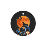 Halloween Ornament Corgi Dog Moon Pumpkin Halloween Costume Gift Halloween Tree Decorations Halloween Circle Ornament (2 sided) - Scotstee Shop