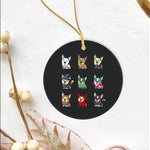 Halloween Ornament Cute Corgi Funny Halloween Costume Day Of The Dead Halloween Tree Decorations Halloween Circle Ornament (2 sided) - Scotstee Shop