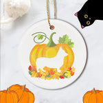 Halloween Ornament Cute Halloween Costume Corgi Dog Pumpkin Halloween Tree Decorations - Circle Ornament (2 sided) - Scotstee Shop