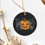 Halloween Ornament Halloween Cats Pumpkin Funny Halloween Tree Decorations - Circle Ornament (2 sided) - Scotstee Shop