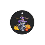 Halloween Ornament Halloween Cute Kitten Hat and Pumpkin Halloween Tree Decorations - Circle Ornament (2 sided) - Scotstee Shop