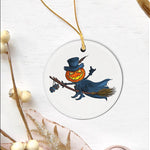 Halloween Ornament Halloween flying Pumpkin Halloween Tree Decorations Halloween Circle Ornament (2 sided) - Scotstee Shop