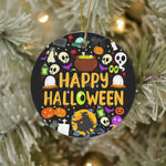 Halloween Ornament Halloween Happy Halloween Tree Decorations Halloween Circle Ornament (2 sided) - Scotstee Shop