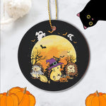 Halloween Ornament Halloween Hedgehog Zombie Witch Devil Halloween Tree Decorations Halloween Circle Ornament (2 sided) - Scotstee Shop