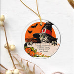 Halloween Ornament Halloween Party Witches Pumpkin Bat Funny Halloween Tree Decorations Halloween Circle Ornament (2 sided) - Scotstee Shop