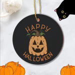 Halloween Ornament Halloween Pumpkin Funny Halloween Tree Decorations Halloween Circle Ornament (2 sided) - Scotstee Shop