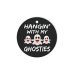 Halloween Ornament Hanging With My Ghosties Funny Halloween Tree Decorations Halloween Circle Ornament (2 sided) - Scotstee Shop