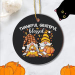 Halloween Ornament Happy Fall Yall Cute gnomes couple with pumpkin Halloween spice Fall Yall autumn gnome Halloween Tree Decorations Halloween Circle Ornament (2 sided) - Scotstee Shop