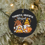 Halloween Ornament Happy Fall Yall Cute gnomes couple with pumpkin Halloween spice Fall Yall autumn gnome Halloween Tree Decorations Halloween Circle Ornament (2 sided) - Scotstee Shop