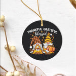 Halloween Ornament Happy Fall Yall Cute gnomes couple with pumpkin Halloween spice Fall Yall autumn gnome Halloween Tree Decorations Halloween Circle Ornament (2 sided) - Scotstee Shop