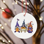 Halloween Ornament Happy Halloween Gnomes Lovers Pumpkin Spider Funny Gift Halloween Tree Decorations Halloween Circle Ornament (2 sided) - Scotstee Shop