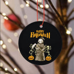 Halloween Ornament Happy Halloween Halloween Tree Decorations Halloween Circle Ornament (2 sided) - Scotstee Shop