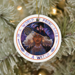 Halloween Ornament In A World Full Of Princesses Be A Witch Halloween Costumes Halloween Tree Decorations Halloween Circle Ornament (2 sided) - Scotstee Shop