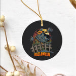 Halloween Ornament Pumpkin Headed Scarecrow Looks Spooky Funny Halloween Tree Decorations Halloween Circle Ornament (2 sided) - Scotstee Shop