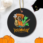 Halloween Ornament Sugar Skull Cowboy Funny Halloween Tree Decorations Halloween Circle Ornament (2 sided) - Scotstee Shop