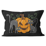Halloween Pillow Black Cat and Jack O Lantern Pumpkin Halloween Throw Pillows Canvas Throw Pillow - Scotstee Shop