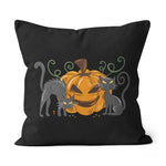 Halloween Pillow Black Cat and Jack O Lantern Pumpkin Halloween Throw Pillows Canvas Throw Pillow - Scotstee Shop