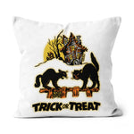 Halloween Pillow Black Cat Trick or Treat Glowing Black Cats Pumpkin Halloween Throw Pillows Canvas Throw Pillow - Scotstee Shop